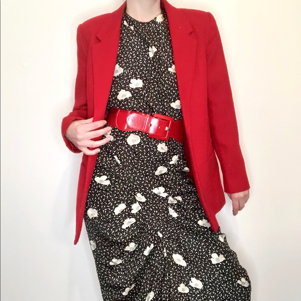 Red wool blazer